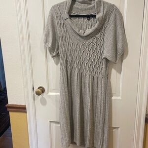 Banana Republic Light Gray Cowl Neck Sweater Dress